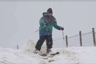 À Hossegor, ils skient sur la plage après les chutes de neige