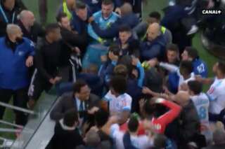 OM-OL: violents accrochages entre joueurs après la victoire de Lyon à Marseille en Ligue 1