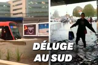 À Nice, les images des rues inondées et du tramway noyé
