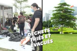 À Hong Kong, les manifestants nettoient les rues après leur passage