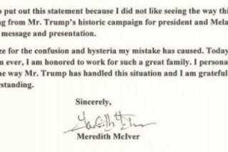 L'auteure du discours plagié de Melania Trump présente ses excuses