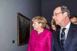 PHOTOS. Angela Merkel et François Hollande en visite au Louvre sur fond d'exposition polémique