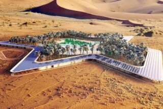 PHOTOS. Un hôtel vert autour d'une oasis dans le désert des Emirats arabes unis