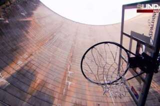 VIDÉO. Guinness des records : Ils marquent un panier à 126 mètres de hauteur