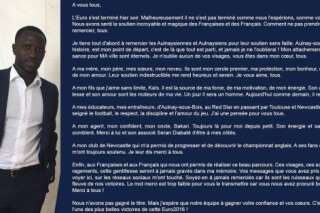 La belle lettre de Moussa Sissoko pour remercier les supporters des Bleus après l'Euro 2016