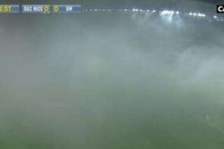PHOTOS. Le match Nice-OM interrompu plusieurs minutes à cause des fumigènes