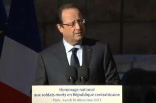 Centrafrique : Hollande rend hommage aux deux soldats français décédés à Bangui