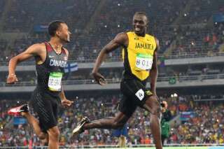 Usain Bolt et Andre de Grasse se marrent en pleine course à Rio
