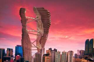 PHOTOS. Un projet de gratte-ciel siamois à Hong Kong