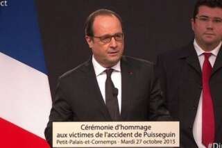 Hollande a présidé la cérémonie d'hommage aux victimes de l'accident de Puisseguin