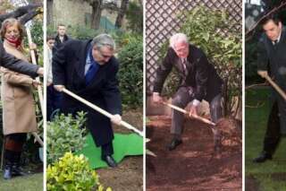 PHOTOS. Manuel Valls plante un arbre à Matignon: quand les premiers ministres jouent au jardinier