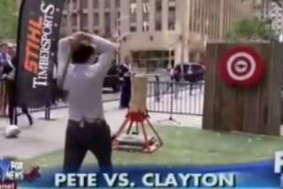 VIDÉO. Un présentateur de Fox News blesse un musicien en lançant une hache
