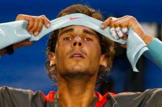 Les larmes de Nadal pour sa défaite en finale de l'Open d'Australie face au suisse Stanislas Wawrinka