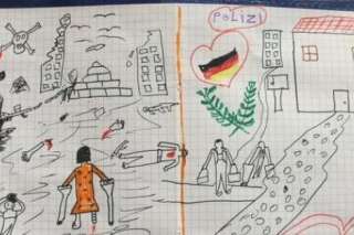 PHOTO. L'émouvant dessin d'un enfant réfugié venu de Syrie offert à la police allemande