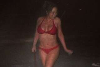 PHOTOS. Mariah Carey promène son chien en bikini dans la neige