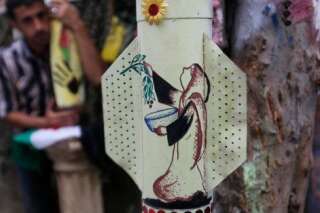 PHOTOS. Gaza: des Palestiniens transforment des engins de mort en œuvres d'art