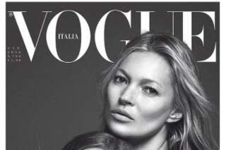 Kate Moss et sa fille Lila Grace en couverture du Vogue Italie