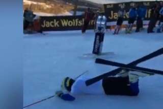VIDÉO. La chute ridicule du skieur suédois André Myhrer a amusé Julien Lizeroux