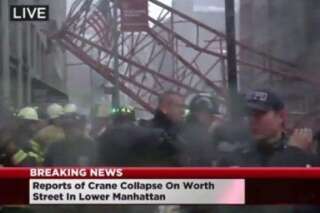 PHOTOS. Une grue s'effondre à New York en pleine rue