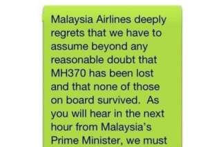 Vol MH370: le SMS envoyé aux familles de victimes choque le Web