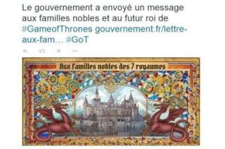 Game of Thrones s05e01: le gouvernement profite du retour de la série-culte pour vanter son action sur les réseaux sociaux