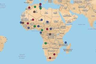CARTE. François Hollande en Afrique: une tournée continentale depuis 2012