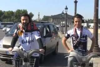 VIDÉO. Cyril Hanouna fait le tour de la place de la Concorde à vélo pour la victoire de Guingamp en Coupe de France