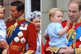 Royal baby: le prince George prend la pose comme son père le prince William il y a 31 ans, lors d'une parade royale