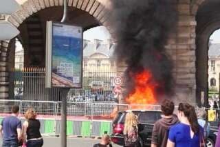 VIDÉO. Les images de l'incendie qui s'est déclaré devant le Louvre (heureusement sans gravité)