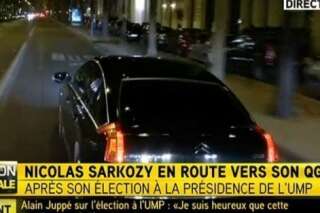 Sarkozy, à peine élu président de l'UMP, prend un couloir de bus et irrite les internautes