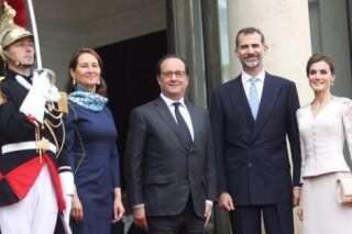 Ségolène Royal aux côtés de François Hollande pour la visite du roi Felipe VI d'Espagne, en raison du protocole