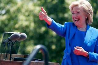 Hillary Clinton, candidate démocrate, fait son premier discours de campagne pour l'élection présidentielle américaine de 2016