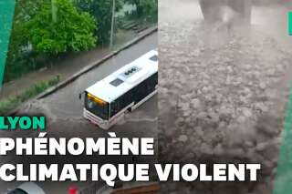 De violents orages sur Lyon, un torrent de pluie dans les rues