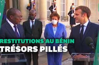 Face à Macron, le président du Bénin récupère 26 trésors d'Abomey dans un enthousiasme mitigé
