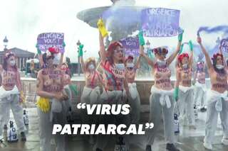 Journée internationale des droits des femmes: des Femen manifestent à Paris contre le patriarcat