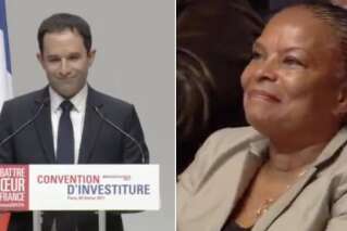 La déclaration de Benoît Hamon à Christiane Taubira pendant son discours d'investiture