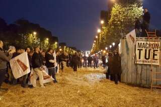 Contre l'interdiction du glyphosate, des agriculteurs bloquent les Champs-Élysées