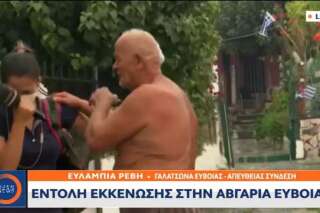 À Eubée en Grèce, cette journaliste fond en larmes face à un vieil homme