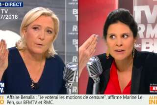Marine Le Pen propose un café à Apolline de Malherbe qui l'interroge sur son père