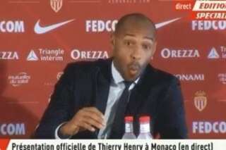 Thierry Henry à sa première conférence pour l'AS Monaco a fait une mimique géniale