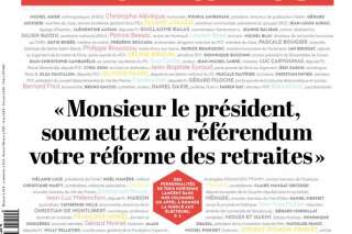 Retraites: la pétition de 140 personnalités pour demander un référendum à Macron
