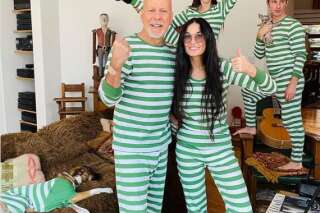 Confinement : Bruce Willis et Demi Moore posent en famille et en pyjama
