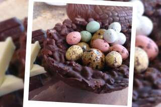 Pour Pâques, on a voulu faire des nids en chocolat