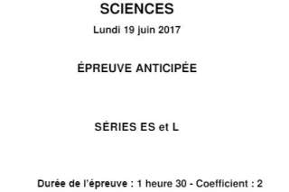 Le corrigé du sujet sciences du bac 2017 des Premières L et ES