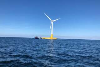 Pour la premi!re fois en France, une éolienne produit de l'électricité en mer
