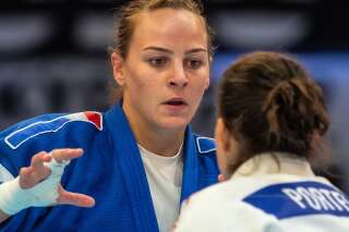 Margaux Pinot soutenue par l'équipe de France de judo