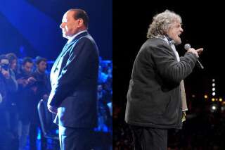 PHOTOS. Élections en Italie: la télévision de Silvio Berlusconi contre le web de Beppe Grillo