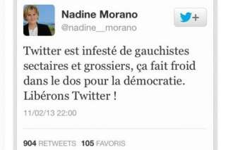 Twitter: Nadine Morano fait un retour remarqué contre les 