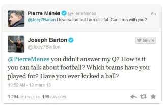 Football: gros clash Joey Barton/Pierre Ménès sur Twitter
