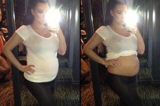 PHOTOS. Enceinte, Kim Kardashian dévoile son ventre sur Instagram